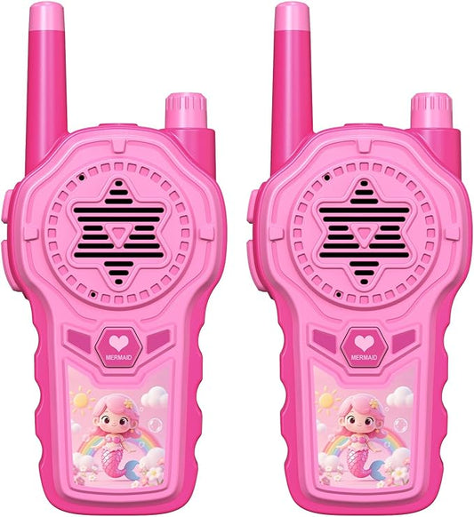 Pink Walkie Talkies for Kids 2 Pack, 2200M Long Range Family Walkie Talkie for Girls Camping Hiking Indoor Outdoor Adventures Birthday Gift(Pink)