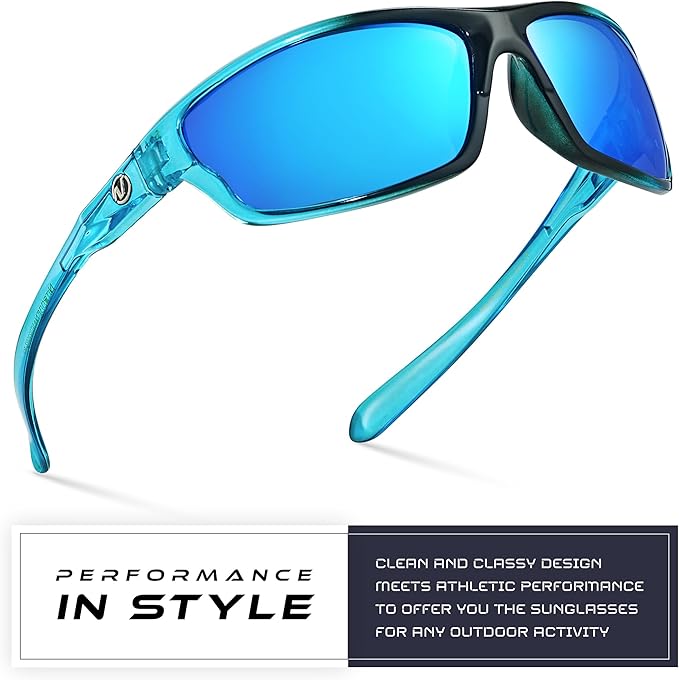 Nitrogen Polarized Wrap Around Sport Sunglasses for Men Women UV400 Driving Fishing Running Sun Glasses