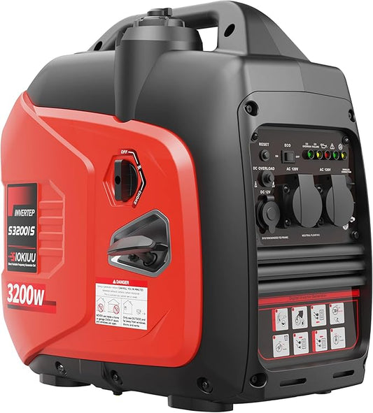 3200W Portable Generator Super Quiet Inverter Generator Ultra Lightweight for Home Backup Outdoor Camping, CO Sensor Protect, EPA, ECO Mode