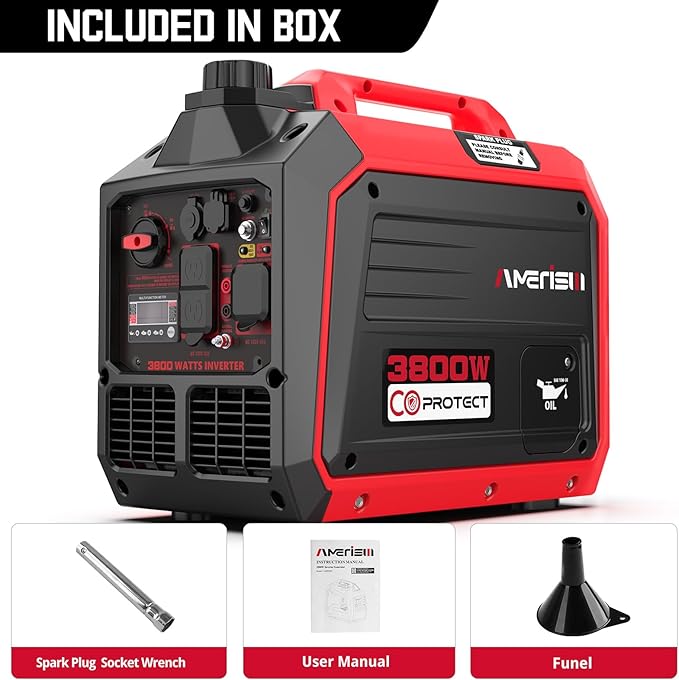 3800W Portable Inverter Generator, Super Quiet Generator for Home Use, Camping, RV