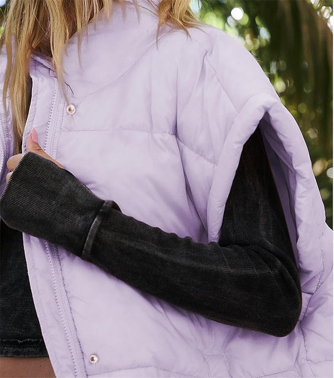 Ainangua Women's Puffer Vest Stand Collar Zipper Sleeveless Jackets Winter Lightweight Vests Warm Padded Jacket Coat