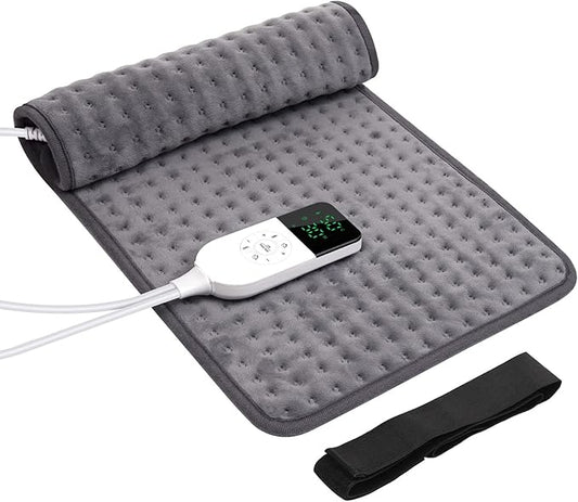 Large Electric Heating Pad for Back Pain and Cramps Relief Heat Therapy Pad for Shoulders Neck - Auto Shut Off & Fast Heating -Safety Heated Pad Fits Women and Men (12"x24")