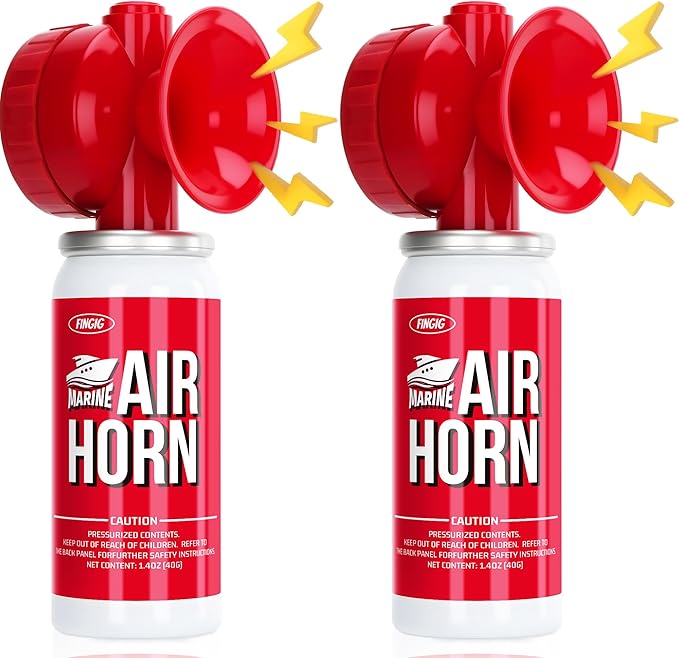 Air Horn 1.4oz 2pcs, Loud Mini Safety Boat Air Horn Can, Sports Event Starting Horn, Mini Small Compressed Blow Fog Bear Air, Celebrate Victory（2,Red）
