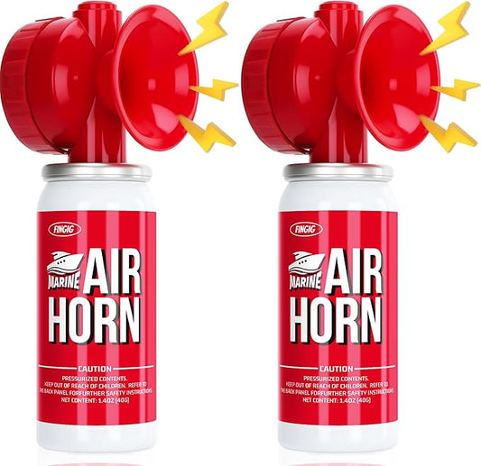 Air Horn 1.4oz 2pcs, Loud Mini Safety Boat Air Horn Can, Sports Event Starting Horn, Mini Small Compressed Blow Fog Bear Air, Celebrate Victory（2,Red）