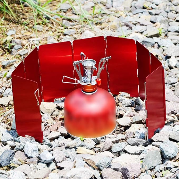 EVTSCAN 8 Plate Folding Outdoor Stove Windscreen Foldable Stove Windshield Outdoor Camping Accessory Cooking Gas Wind Shield