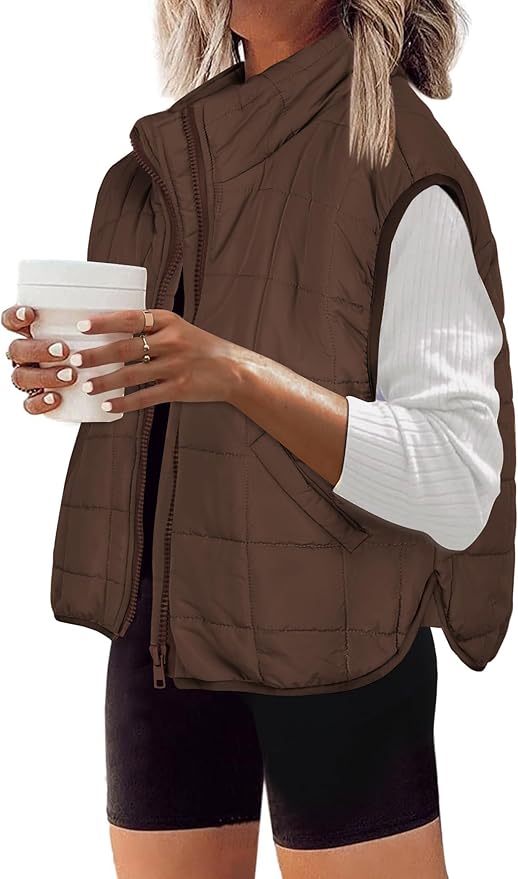 Zeagoo Womens Puffer Vest Ladies Sleeveless Zip Up Outerwear Warm Puffer Lightweight Down all Winter Jackets Coats 2025