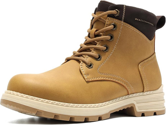 ANJOUFEMME Combat Hiking Boots for Women- Ladies Casual Outdoor Ankle Work Boots Lightweight Lace up Winter Shoes for Backpacking Trekking Walking