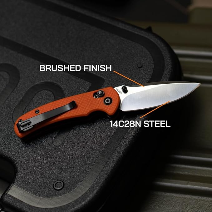 704 Gear Urban Ranger Lite V2 | EDC Folding Pocket Knife with Ambidextrous Thumbstud and Crossbar Lock | 2.91" Blade, 14C28N Steel, Reversible Pocket Clip | Royal Blue/Brushed Stainless