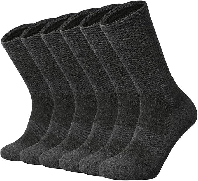 SOX TOWN Men's Merino Wool Cushion Crew Socks for Outdoor Hiking Hike Trail Performance Moisture Wicking Lightweight Summer