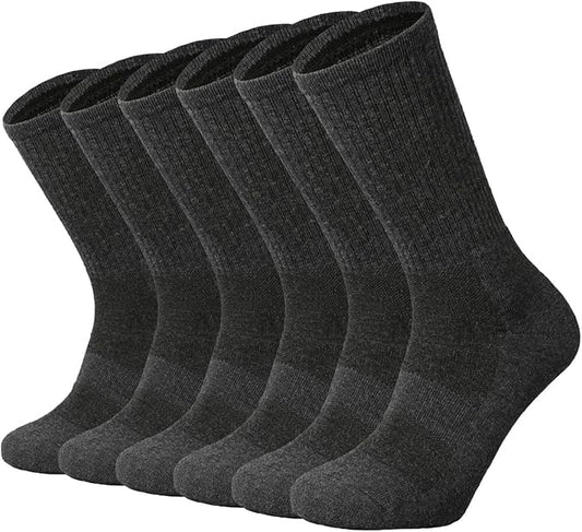 SOX TOWN Men's Merino Wool Cushion Crew Socks for Outdoor Hiking Hike Trail Performance Moisture Wicking Lightweight Summer