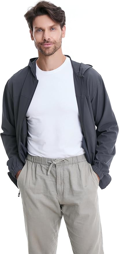 TRAILSIDE SUPPLY CO. Men's Sun Protection Cycling Jacket Lightweight Windbreaker