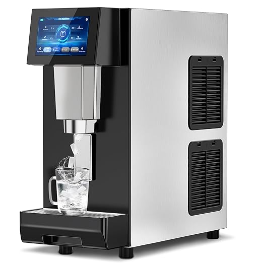 Nugget Ice Maker Machine Countertop, Ice/Water/Ice & Water Optional, 95LBS/24H Soft Pellet Crushed Chewable Ice Machine with Self-Cleaning for Home Office Kitchen Party RV