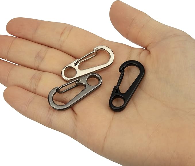 SWATOM Small Mini Carabiner Clip Tiny Spring Snap Hook Keychains Micro Carabiners for Paracord EDC Alloy Key Rings Outdoor Hiking Fishing Camping Backpack Accessories
