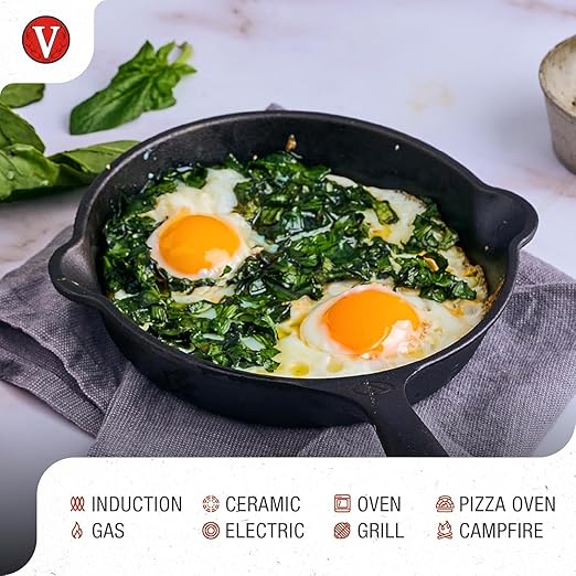 Victoria 6.5 Inch Mini Cast Iron Skillet. Small Frying Pan,Seasoned with 100% Kosher Certified Non-GMO Flaxseed Oil (SKL-206)