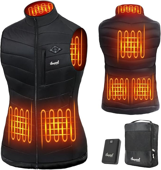 Women’s Heated Vest with Battery Pack Included, 7.4V Smart Washable Rechargeable Electric Lightweight Heating Vest