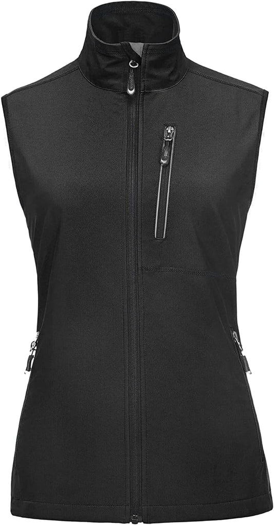 33,000ft Women's Lightweight Running Vest Outerwear with Pockets, Windproof Sleeveless Jacket for Golf Hiking Travel