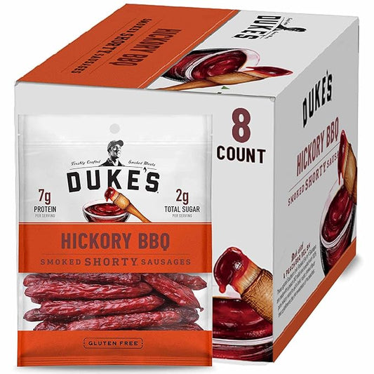 Duke's Pork Hickory Peach BBQ Smoked Shorty Sausages, 7g Protein Per Serving, 5 oz. (Pack of 8)