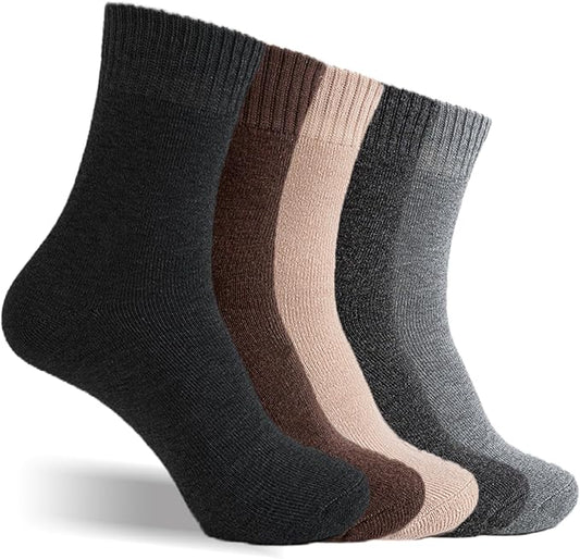 Josnown 5 Pairs Wool Socks Mens, Thick Warm Winter Thermal Cozy Boot Socks