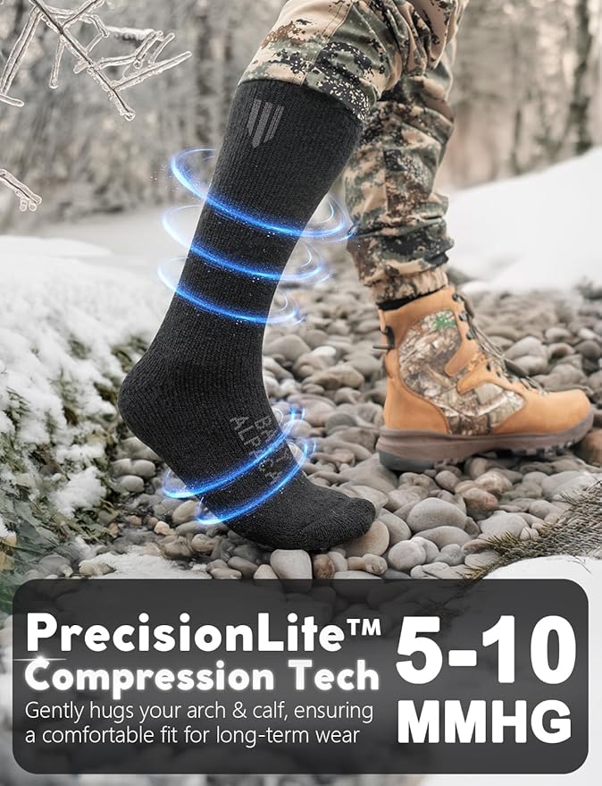 Alpaca Wool Boot Socks Men and Women, Heavyweight Thick Thermal Socks Cold Weather Hunting Hiking, Moisture Wicking
