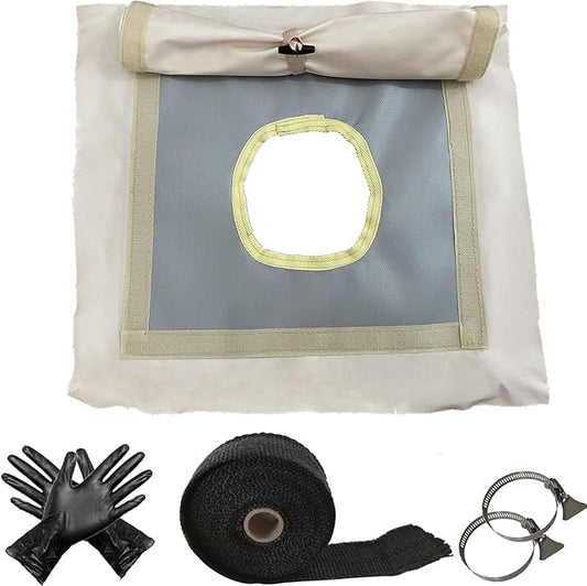 DANCHEL OUTDOOR Stove Jack Kit with Rain Flap Cover for Dia. 4''/5.85'', Fire Resistant Wood Stove Hole for Canvas Tent Hot Tent Chimney, Side Wall A/C 4 Season