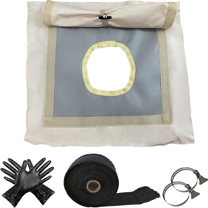 DANCHEL OUTDOOR Stove Jack Kit with Rain Flap Cover for Dia. 4''/5.85'', Fire Resistant Wood Stove Hole for Canvas Tent Hot Tent Chimney, Side Wall A/C 4 Season