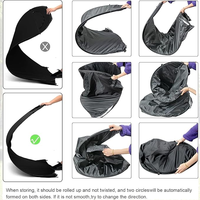 Taeku Pop Up Shower Tent, Large Privacy Dressing Room, Portable Sun Shade Canopy Outdoor Rain Shelters for Outdoor Shower, Toilet, and Changing Room (Black)