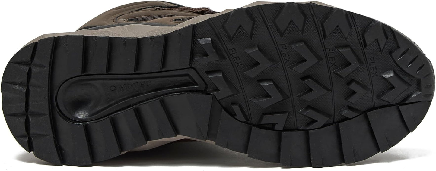HI-TEC Valley Geo Mid Waterproof Hiking Boots for Men, Lightweight Breathable Outdoor Trekking and Trail Sneakers, Sizes 7 to 15