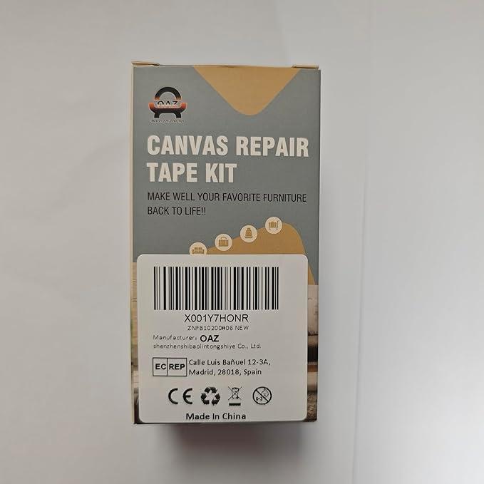 OAZ 4 x 79 inch Canvas Repair Patches Canvas Fabric Patch Self-Adhesive Canvas Repair Tape Waterproof Outdoor Gear Repair Patch Kit for Boat Cover Awning Sofa Chair Couch Tent Bag (Ivory Gray)