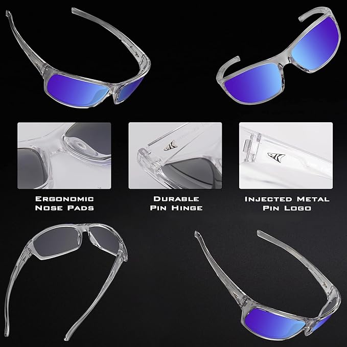 KastKing Kateel Polarized Sport Sunglasses for Men and Women, Ideal for Driving Fishing Cycling and Running,UV Protection
