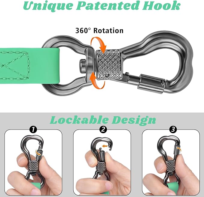 XiaZ Waterproof Long Dog Leash, Training Long Line Lead for Large Medium Small Dogs Outside Walking, Playing, Camping, or Yard (30FT, Teal)