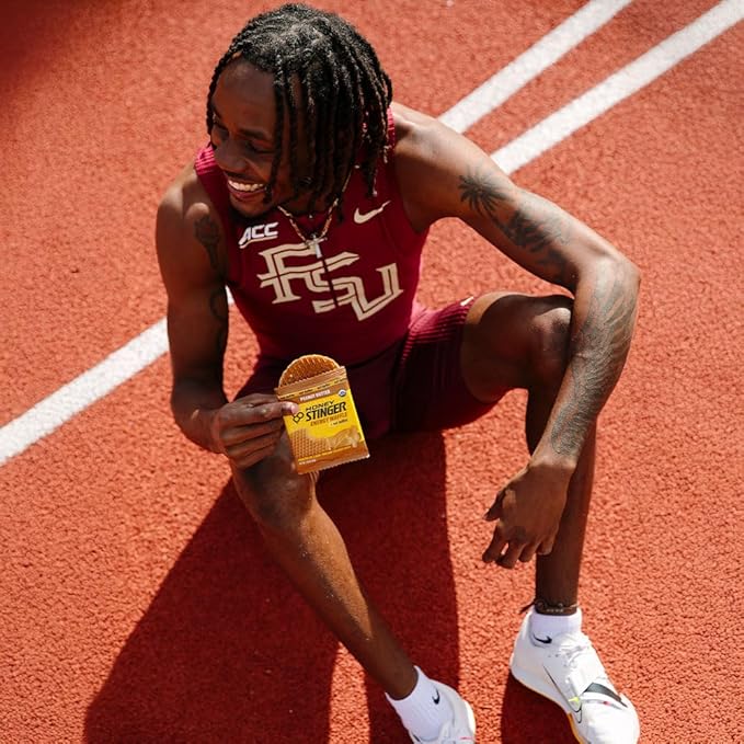 Honey Stinger Organic Peanut Butter Waffle, Energy Stroopwafel for Exercise, Endurance and Performance, Sports Nutrition for Home & Gym, Pre & During Workout, 16.96 Ounces (Pack of 16)