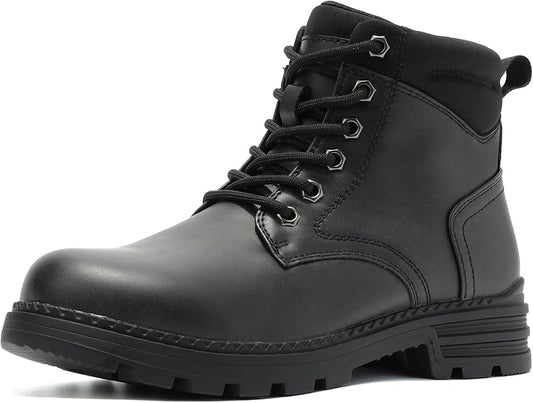 ANJOUFEMME Combat Hiking Boots for Women- Ladies Casual Outdoor Ankle Work Boots Lightweight Lace up Winter Shoes for Backpacking Trekking Walking