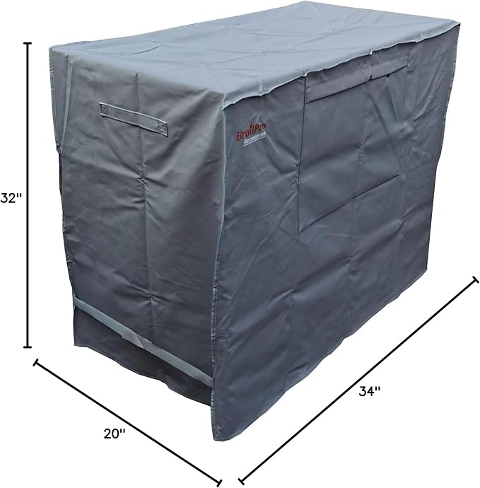 Waterproof 80 Qt Rolling Cooler Cart Cover Fits Most Patio Ice Chest Party Cooler Upto 34L x 20W x 32H inch-Grey