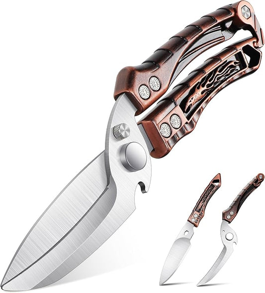 Dream Reach Kitchen Poultry Shears - Heavy Duty Detachable Meat Scissors for Cutting Chicken, Kitchen Food Scissors with Serrated Edge for Thanksgiving Bronze