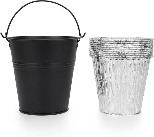 Stanbroil Grill Grease Bucket and 10-Pack Bucket Liners for Traeger 20/22/34 Series, Pit Boss, Camp Chef, Oklahoma Joe Rec Tec, Z Grill, Black