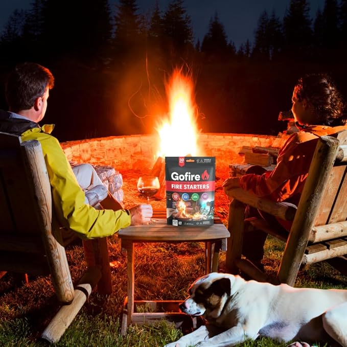 Travel Fire Starter for Camping, Hiking, Backpacking | Uses: Grill, Campfire, Fireplace, Wood Stove | All Purpose, Portable, Waterproof | Heat During Cold Rain & Snow | 50 Pieces
