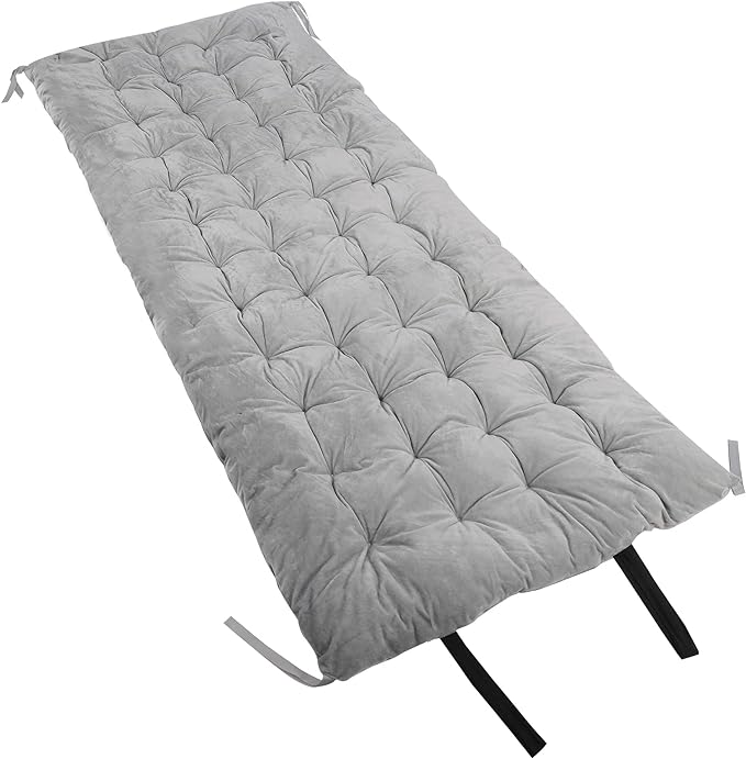 REDCAMP Folding Cot Pads for Sleeping Extra Thick, Soft Comfortable Velvet & Corduroy Cotton Camping Cot Mattress Pad for Backpacking Hiking, Black Blue Brown Grey 75x30 inches