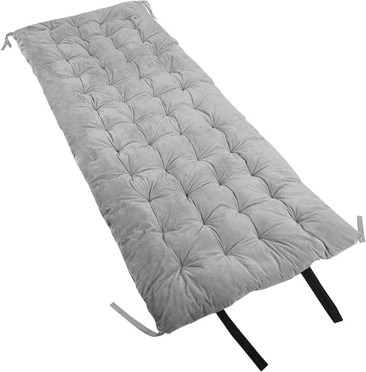 REDCAMP Folding Cot Pads for Sleeping Extra Thick, Soft Comfortable Velvet & Corduroy Cotton Camping Cot Mattress Pad for Backpacking Hiking, Black Blue Brown Grey 75x30 inches