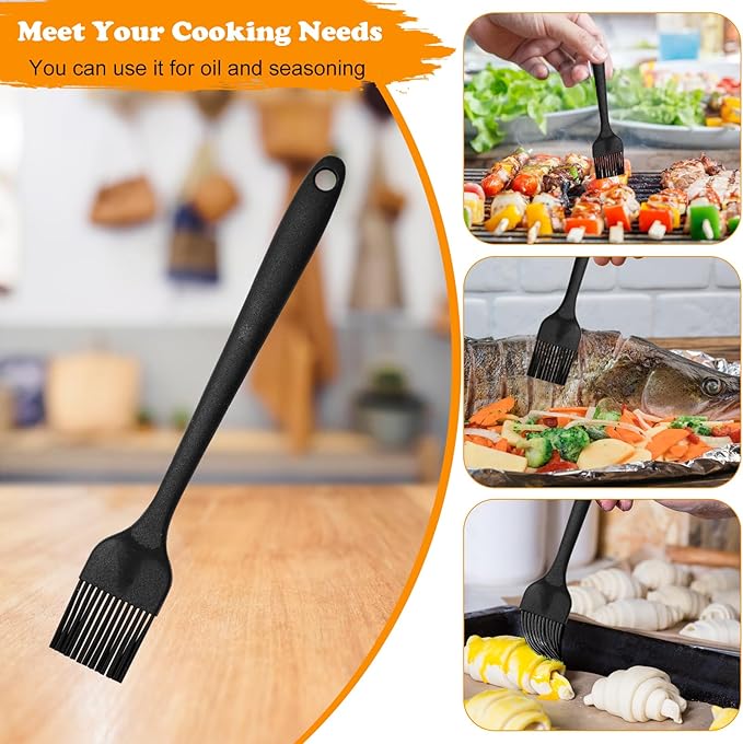 BBQ Mop Brushes for Sauce and Cast Iron Sauce Pot, 11Pcs Valuable Basting Brush Set for Grilling, BBQ Sauce Basting Mops Kit Multiple Replaceable Heads for BBQ Basting Mop