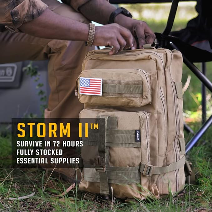 EVERLIT Complete 72 Hours Earthquake Bug Out Bag Emergency Survival Kit for Family. Be Prepared for Hurricanes, Floods, Tsunami, Other Disasters