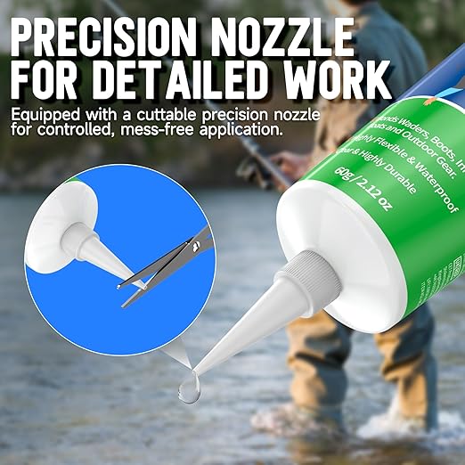 Wader Repair Glue 2.1 oz – Flexible, Waterproof Wader Patch Kit for Fixing Rips, Tears & Holes in Boots, Waders, Wetsuits, PVC Inflatables & Outdoor Gear