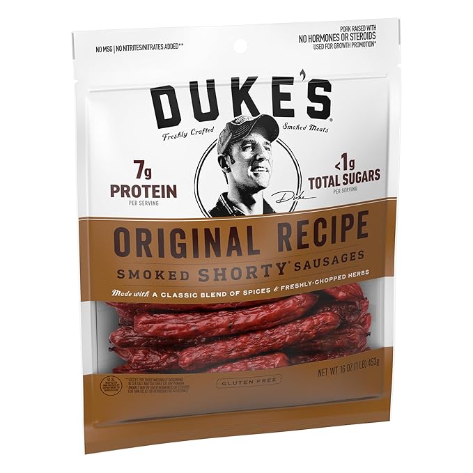 Duke's Pork Original Smoked Shorty Sausages, 7g Protein Per Serving, 16 oz.