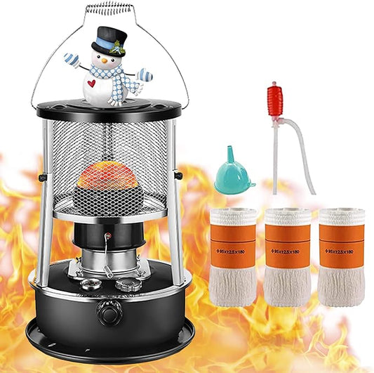 Kerosene Heater,Kerosene Heaters for Indoor Use,2600W Heating power,15㎡ Heating range,Portable Heater for Indoor and Outdoor, Camping and Fishing(Black,4.5l)