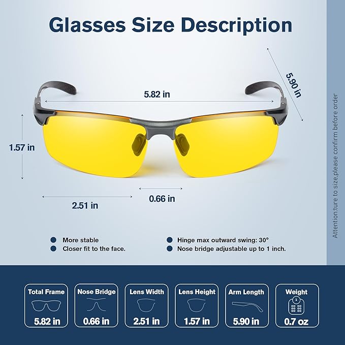 BIRCEN Polarized Carbon-Fiber Sunglasses for Men: Ultralight UV Protection Sun Glasses for Outdoor Sports Fishing Golf Hiking