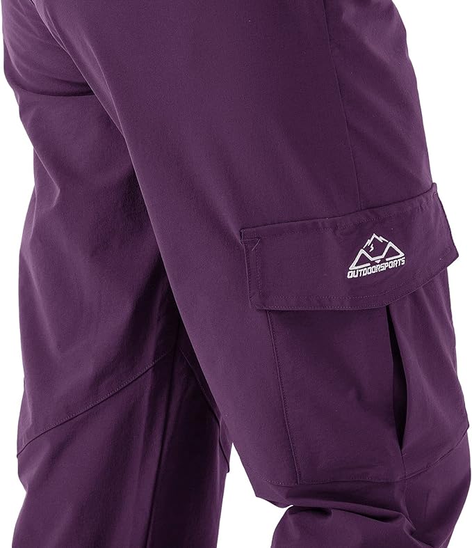 Rdruko Women's Hiking Cargo Pants Water-Resistant Quick Dry UPF 50+ Travel Camping Work Pants Zipper Pockets