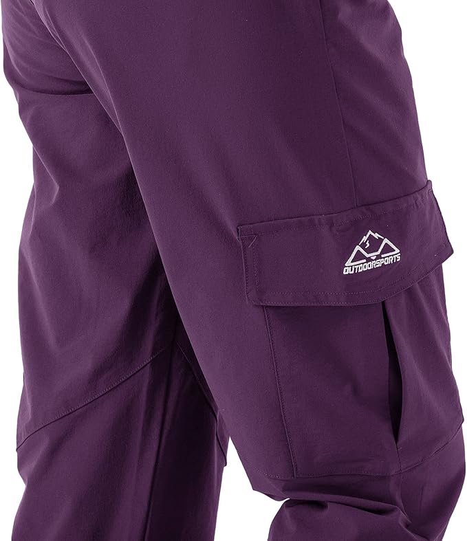 Rdruko Women's Hiking Cargo Pants Water-Resistant Quick Dry UPF 50+ Travel Camping Work Pants Zipper Pockets