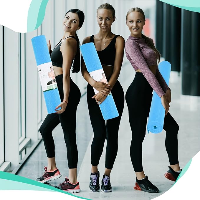 Amylove 12 Pieces Yoga Mats Bulk 68x24x0.12 Inch Exercise Non Slip Fitness Workout Mats for Women Men Home Workout Gym Yoga