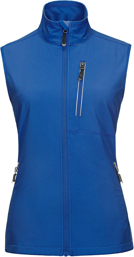 33,000ft Women's Lightweight Running Vest Outerwear with Pockets, Windproof Sleeveless Jacket for Golf Hiking Travel