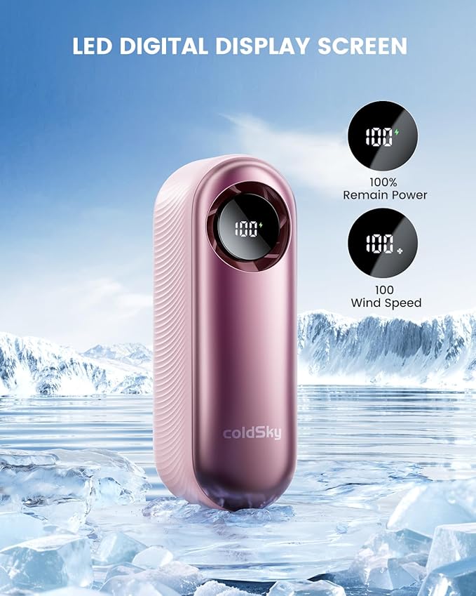 coldSky Portable Handheld Turbo Fan,1-100 Adjustable Speed Personal Fan,4000mAh Rechargeable Mini Fans,16,000 RPM Small Fans Portable Cooling For Women Travel Camping Outdoor