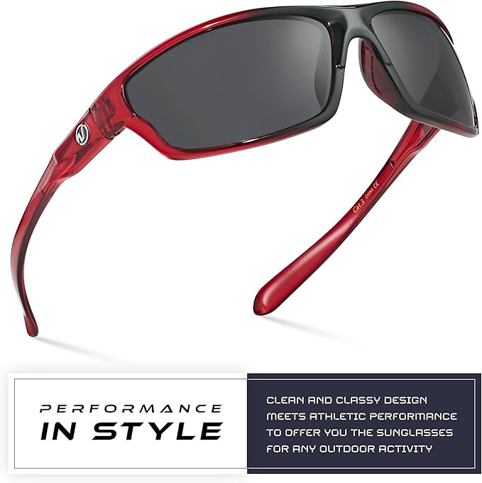 Nitrogen Polarized Wrap Around Sport Sunglasses for Men Women UV400 Driving Fishing Running Sun Glasses